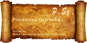 Porubszky Szironka névjegykártya